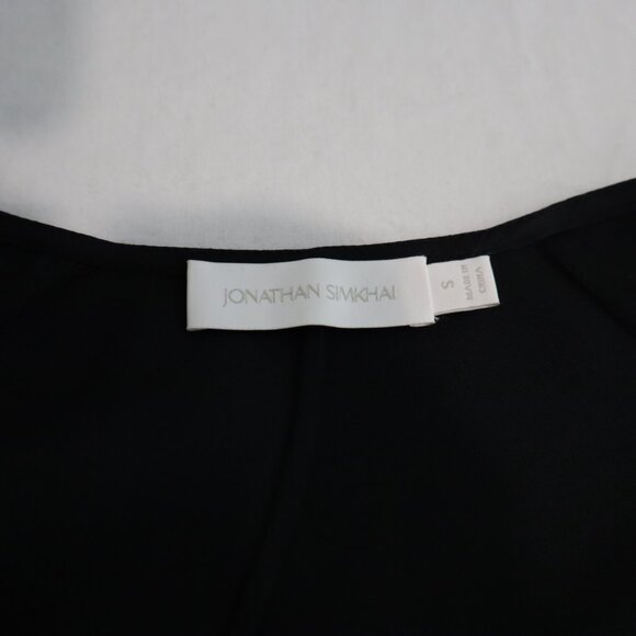 Jonathan Simkhai Womens Krishna Top Blouse Black Gold Chain Detail Size Small - Picture 4 of 8